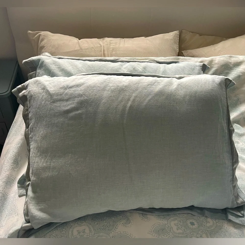 Pottery Barn queen size duvet cover, 2 standard shams and 1 European sham